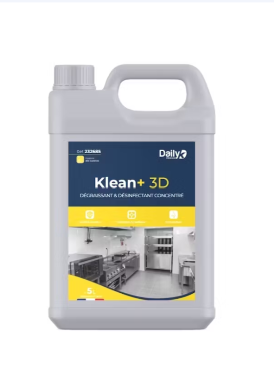 Dégraissant désinfectant Klean'3D - Dégraissant désinfectant concentré alimentaire Bidon 5l